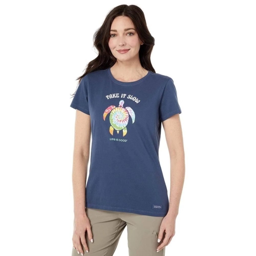 Life Is Good / Take It Slow Turtle Graphic Crusher Tee Size M